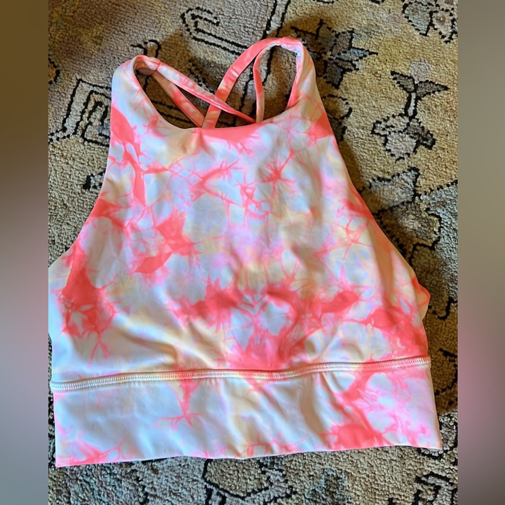 lululemon Pink Tie-Dye crop sports bra